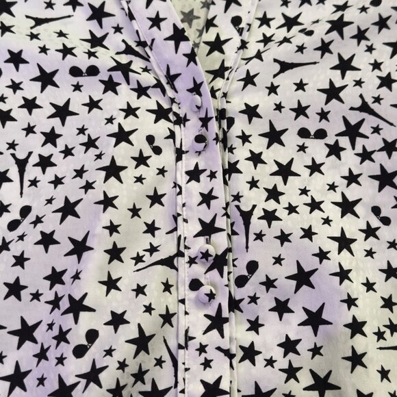 Karl Lagerfeld Paris Womens Star Print Button-Down Blouse 3/4 Sleeves - Picture 11 of 11